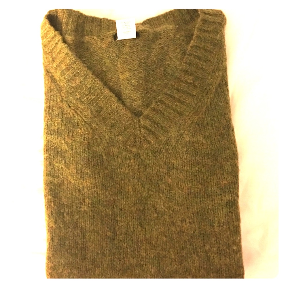 J Crew Mohair/Wool V-Neck Short Sleeve